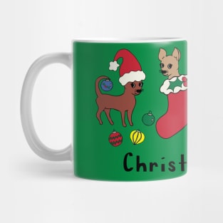 Green Christmas Chis - Smooth coat chihuahuas - Christmas Chihuahua Tee Mug